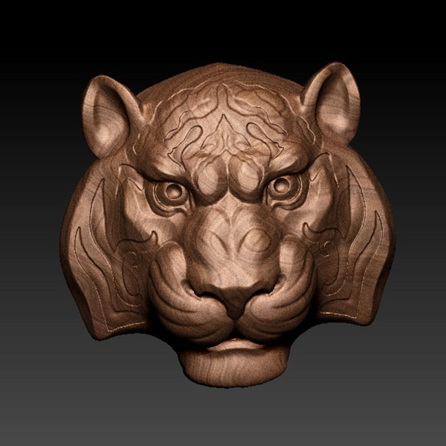 Tiger head 3D STL Model, CNC  3D  Ʈķ..